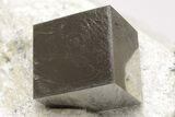 Five Shiny, Natural Pyrite Cubes in Rock - Navajun, Spain #206828-4